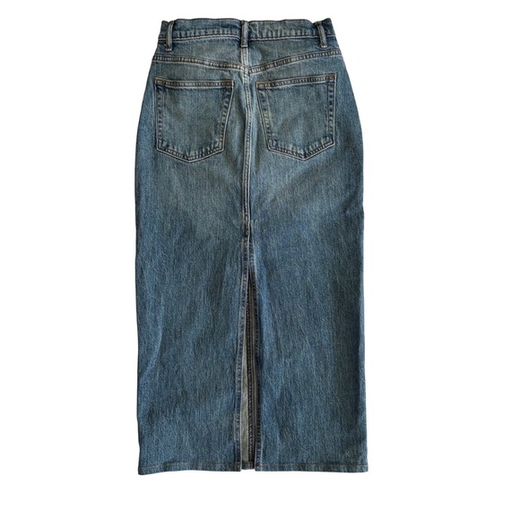 Reformation Daria Ultra High Rise Denim Maxi Skirt Blue Organic Cotton Size 26 - Picture 3 of 7